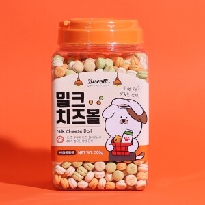 비스코티 강아지 간식 밀크 치즈볼 500g