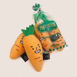 딩독 강아지 장난감 노즈워크 삑삑이 개지터블 당근